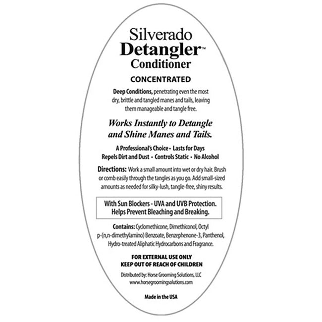 Silverado Detangler Conditioner back label