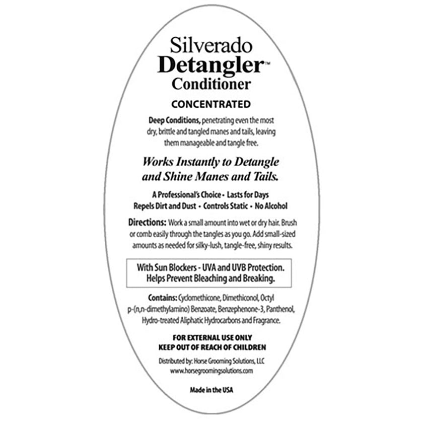 Silverado Detangler Conditioner back label