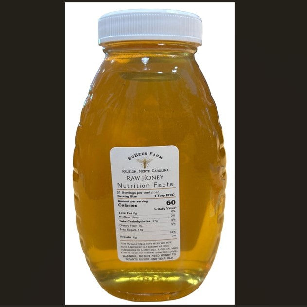 SoBees Farm Raw Honey 16oz back label