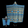 Southwestern Wearable Hooded Blanket shown front and back on model