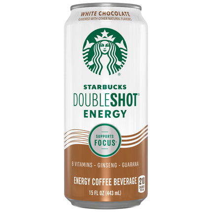 BEVERAGE - Starbucks, Doubleshot Energy, White Chocolate Flavored, Energy Coffee Beverage