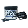 Super Bands container with black bands and braid ripper on a white background