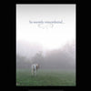 Sympathy Card - So Warmly Remembered... - Horse standing in a misty field with the text 'So warmly remembered' above it.