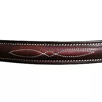 Gatsby® Fancy Stitched Raised English Bridle brow band detail zoomed in