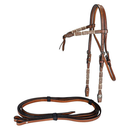 Tabelo Knotted Browband Bridle with Rawhide Trim
