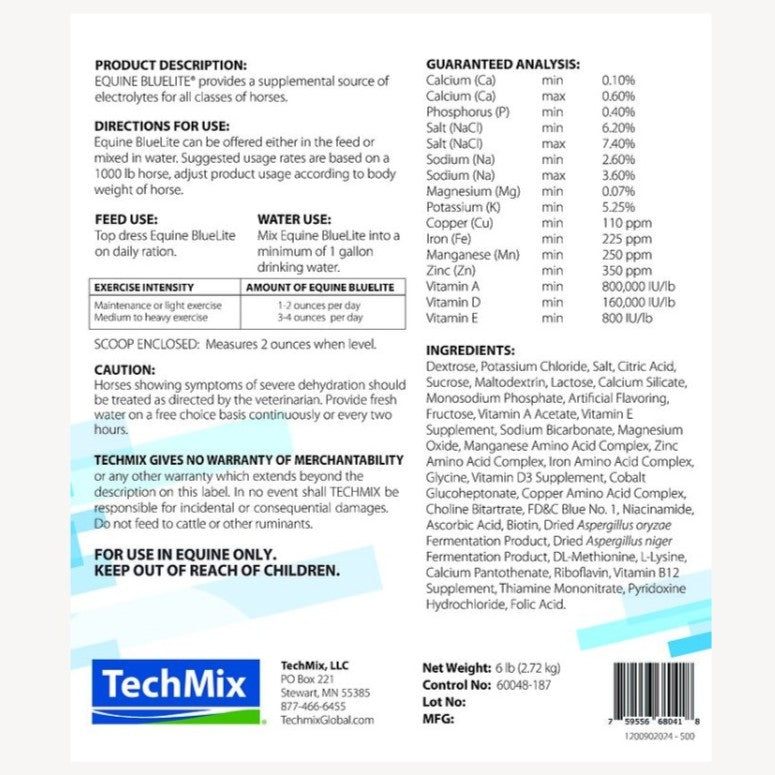 TechMix Equine BlueLite® Electrolytes 6 pound product details