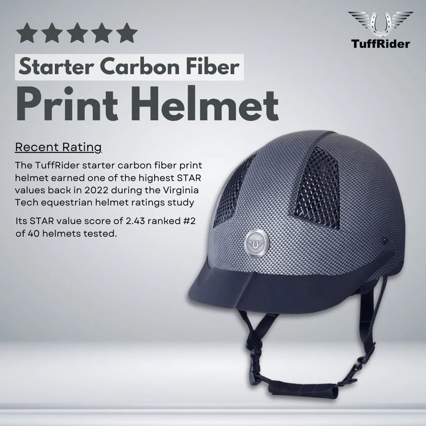 TuffRider® Starter Carbon Fiber Print Helmet