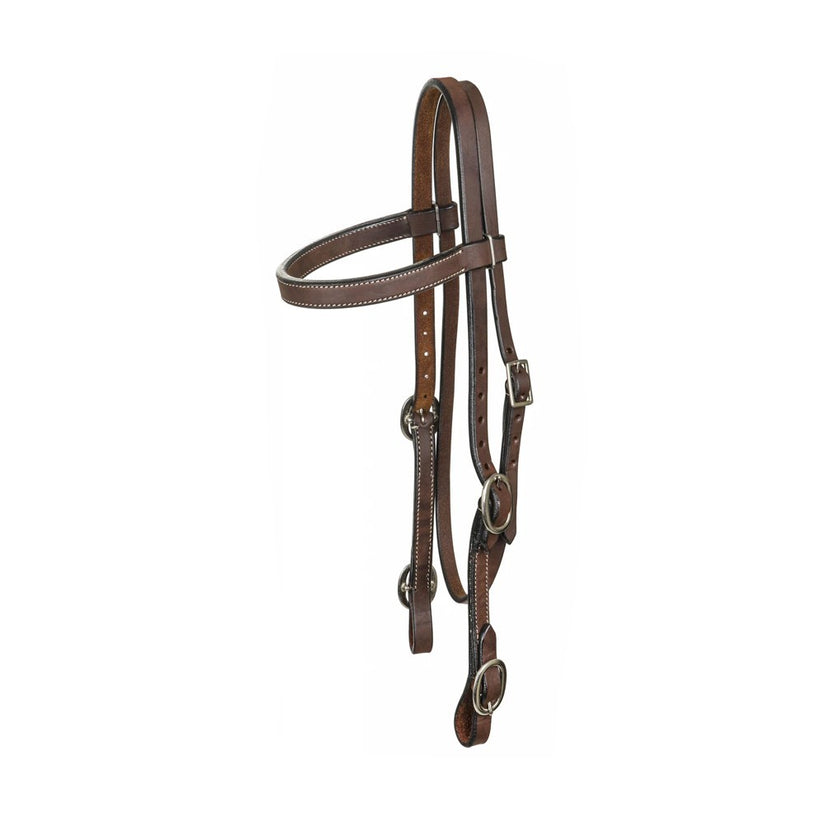 Tabelo Browband Headstall with Buckle Ends Dark Oil Leather