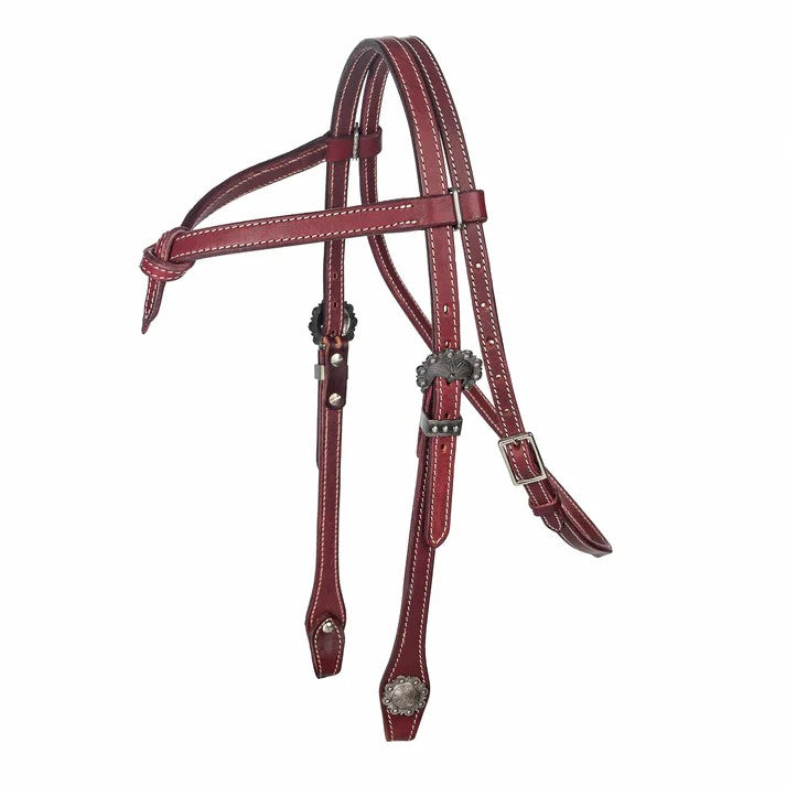 Tabelo® Knotted Brow Headstall - Latigo