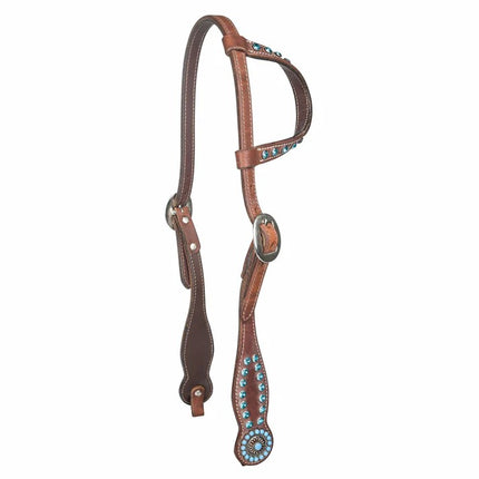 Tabelo Studded Ear Headstall in harness leather