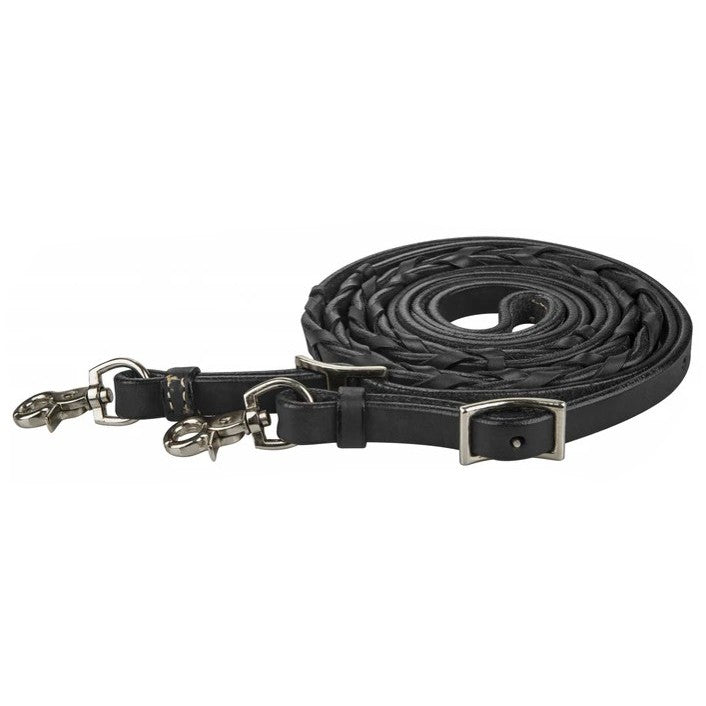 Tabelo 10' Laced Trail Reins Black