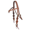Tabelo® Knotted Brow Headstall with Rawhide - Chestnut