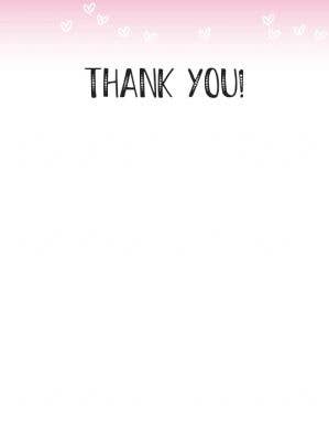 Thank You Card - Horse with Heart Simple 'THANK YOU!' card with a pink gradient background