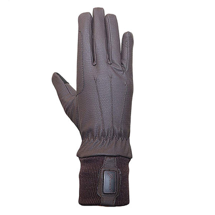 Thinsulate® Synthetic Leather Riding Gloves Brown right hand