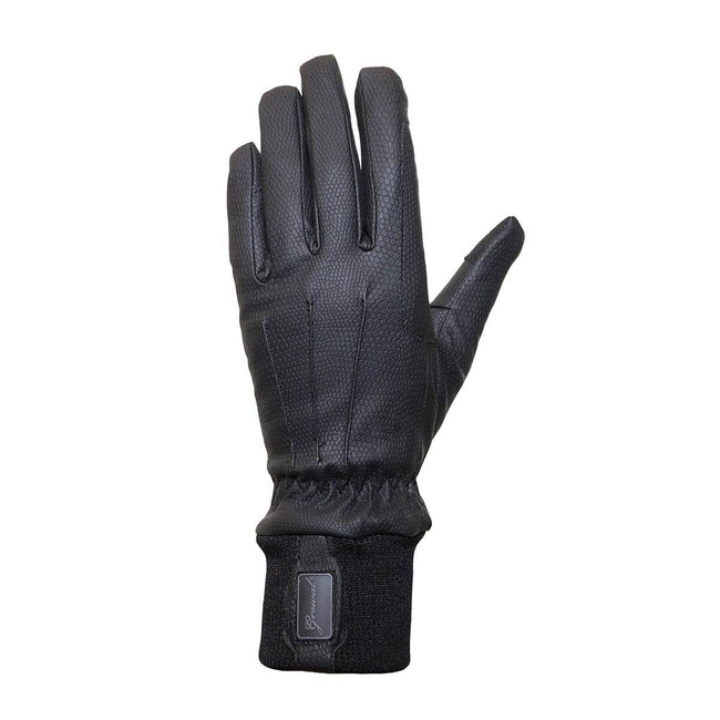 Thinsulate® Synthetic Leather Riding Gloves in black left hand