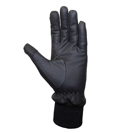 Thinsulate® Synthetic Leather Riding Gloves in black view of palm