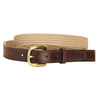 Tory Web Belt with Leather Billets Tan/Havana