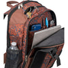 Tough1 Backpack in Prints front zipper pocket open to show organizing pouches