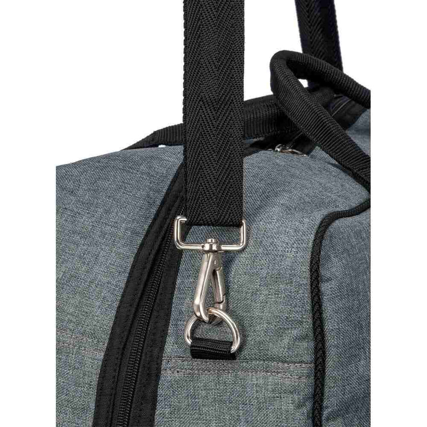 Tough1® Duffel Bag with Boot/Shoe Storage showing detail of hook/snap on handle.
