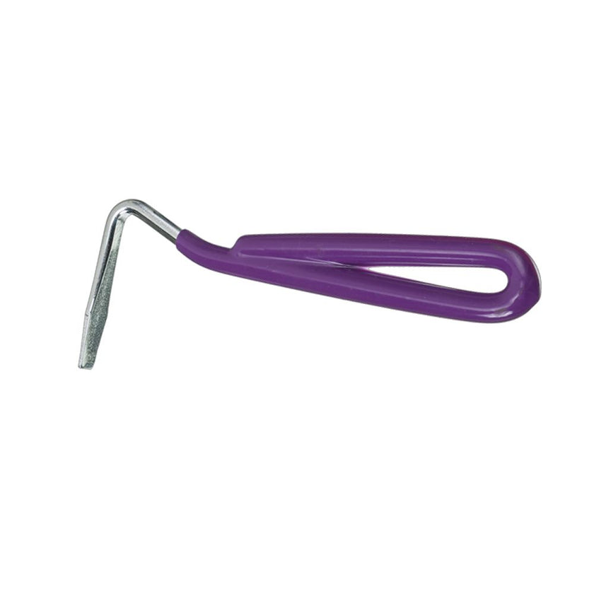 Tough1 Hoof Pick with purple Vinyl Coated Handle