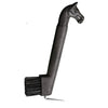 Black horse-head-shape on the handle of a hoof pick / brush combination tool for cleaning a horse's hoof.