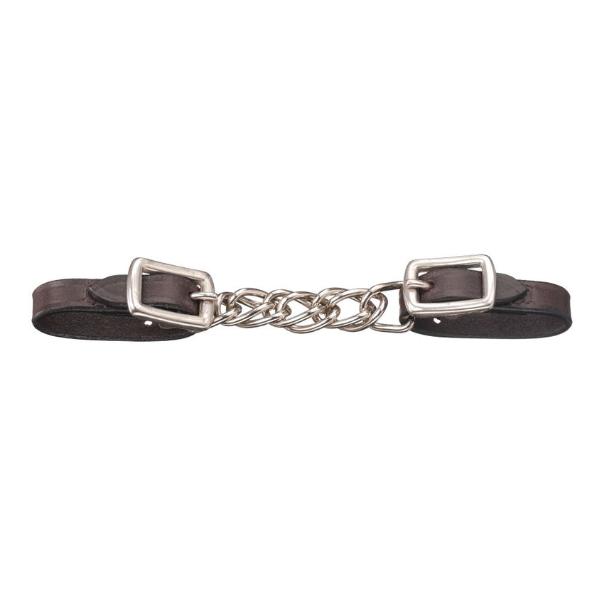 Tough1 Miniature Leather Curb Chain Dark Oil