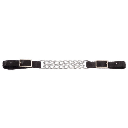 Tough1® Nylon Curb Strap with Double Chain Black