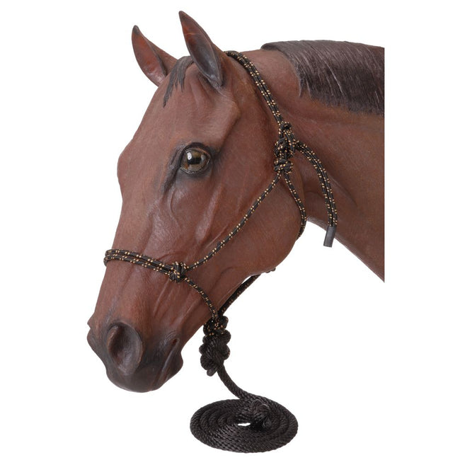 Tough1® Poly Rope Halter with Lead Black