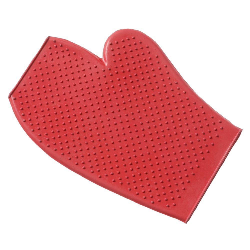 Tough1 Rubber Grooming Glove red