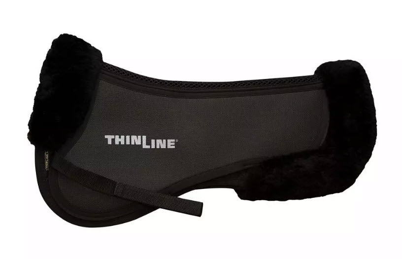 Trifecta half pad with Sheepskin Rolls in black