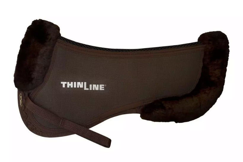 Trifecta half pad with Sheepskin Rolls in brown