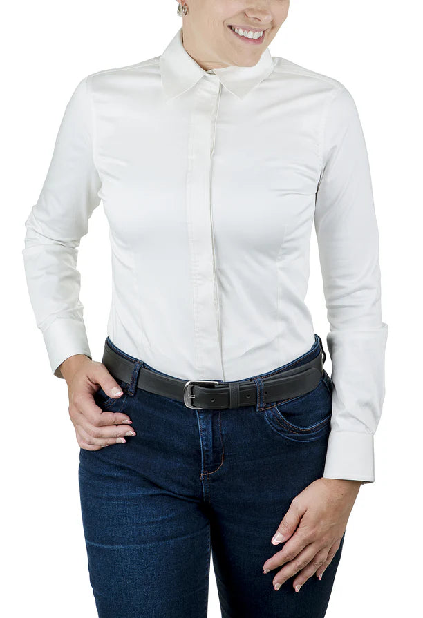 TuffRider Ladies Americana Western Shirt white front view