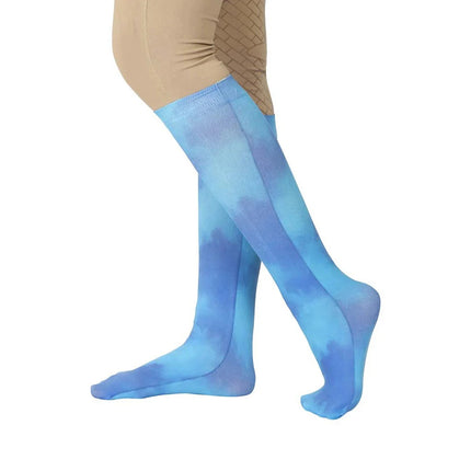 Blue tie-dye TuffRider® Children's Cotton Feel Tie Dye Boot Socks