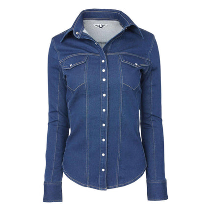 TuffRider® Cody Ladies Western Denim Shirt front view