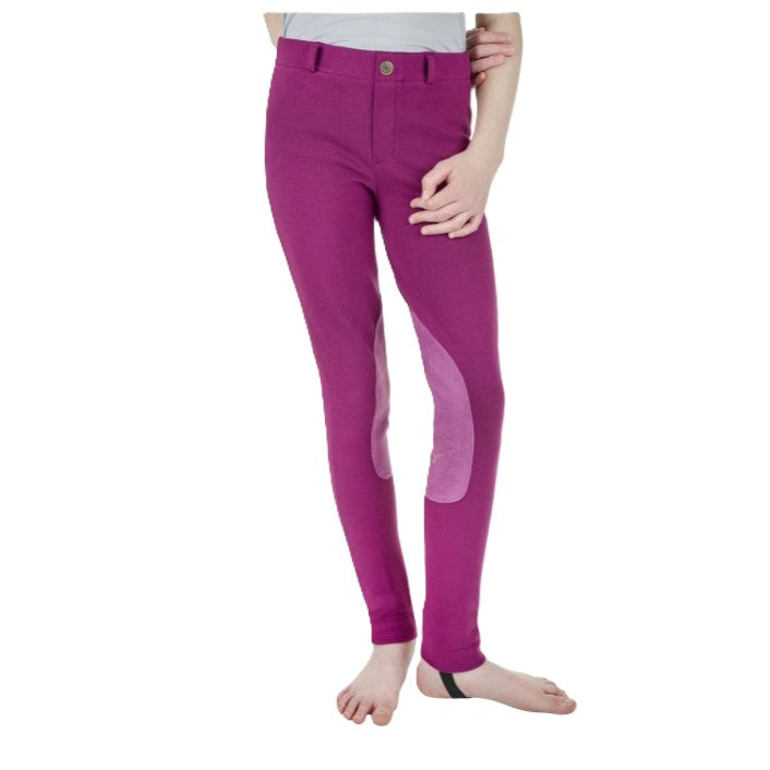 TuffRider® Kid's Starter Low-Rise Pull-On Jodhpurs Plum Caspia