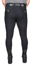 TuffRider® Men's Claudio Knee Patch Breeches Black back full view