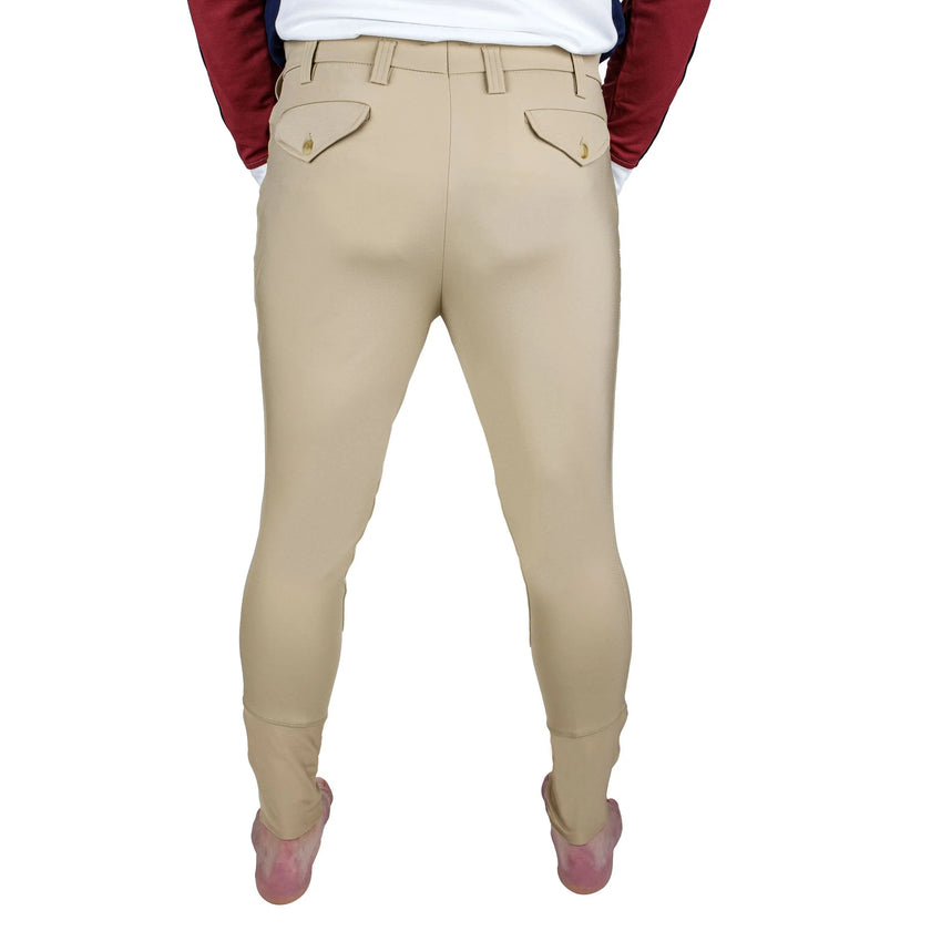 TuffRider® Men's Claudio Knee Patch Breeches Safari back view