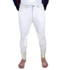 TuffRider® Men's Claudio Knee Patch Breeches white straight on front view