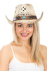 Turquoise Brown Band Concho Cowboy Hat front view on model
