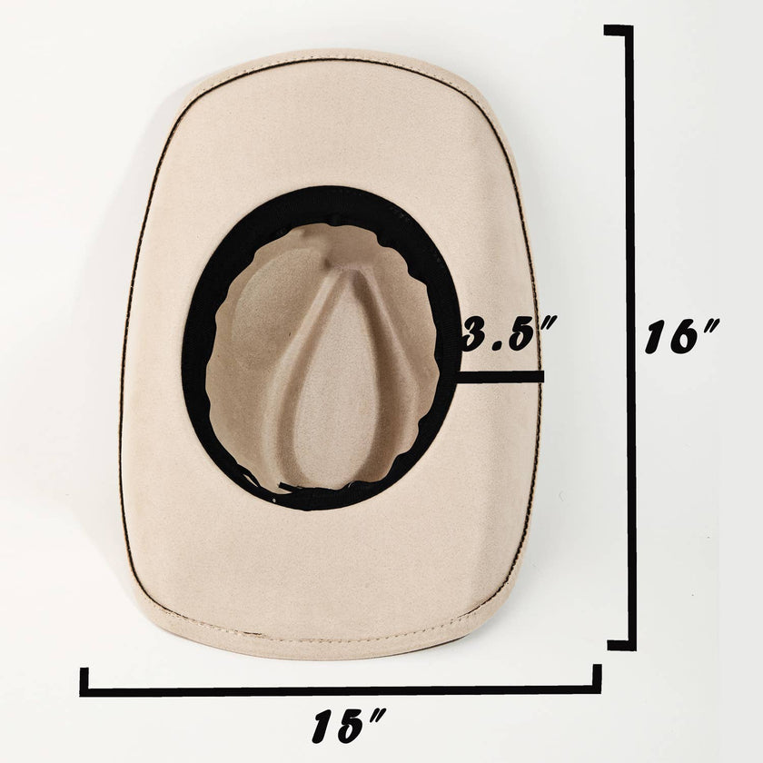 Turquoise Oval Stone Strap Western Cowboy Hat measurements