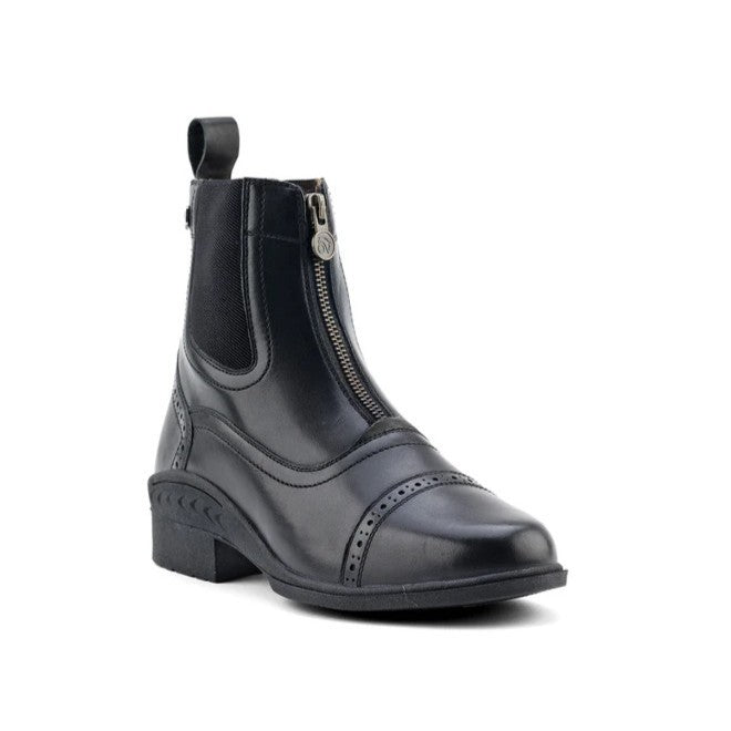 Child's Tuscany front  Zip Paddock Boots with elastic on sides and loop to help pull on.