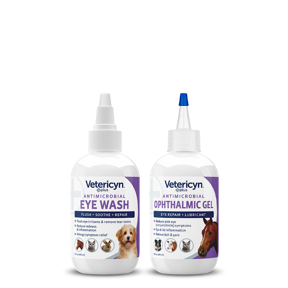 Vetericyn EyeCareKit-Bottles of eye wash and ophthalmic gel out of box