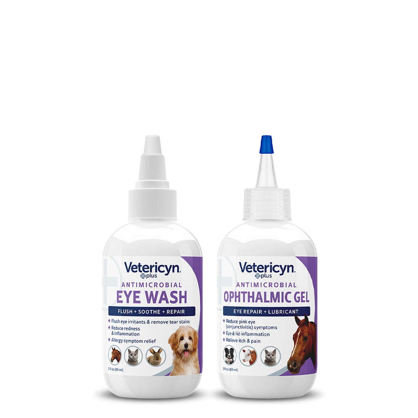 Vetericyn EyeCareKit-Bottles of eye wash and ophthalmic gel out of box