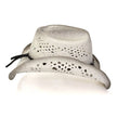 Straw Western Hat - white and grey 