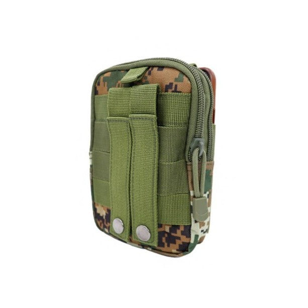 Green digital tactical pouch with camouflage pattern