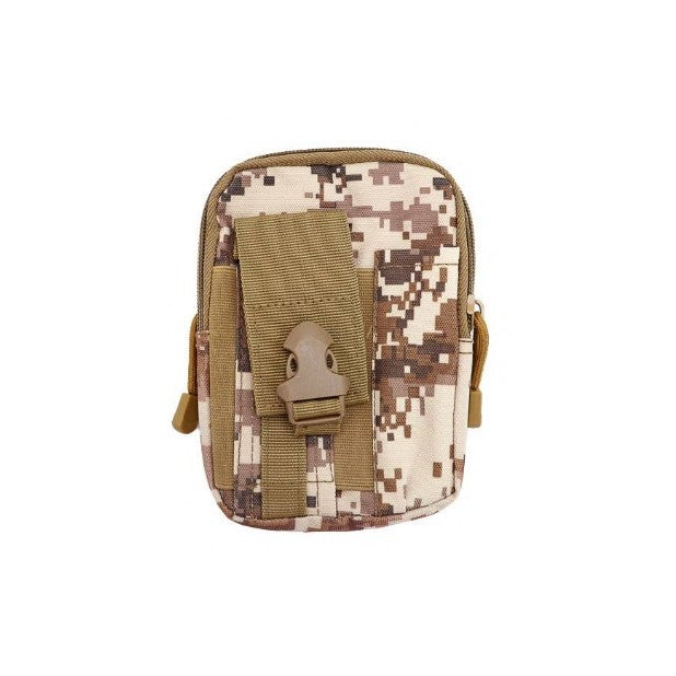 Desert Digital Camouflage pouch with a brown buckle 