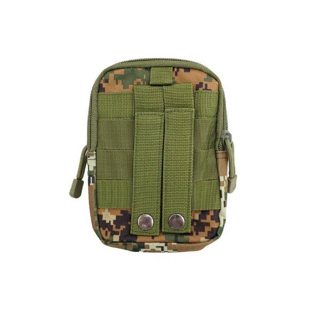 green digital Camouflage tactical pouch on a white background