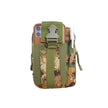 Green digital Camouflage phone case with a clip on a white background