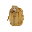Khaki tactical pouch with a strap on a white background