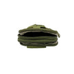 Olive tactical pouch with multiple zippers top view